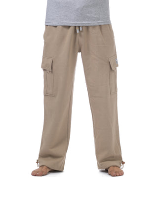 Buy khaki Pro Club Men&#39;s Heavyweight Fleece Cargo Pants