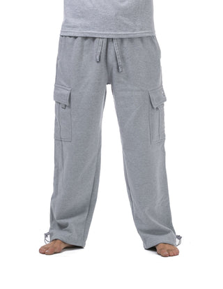 Buy heather-gray Pro Club Men&#39;s Heavyweight Fleece Cargo Pants