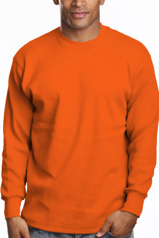 Buy orange Pro 5 USA Super Heavy Men&#39;s Cotton Long Sleeve Crew Neck T-Shirt