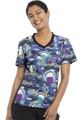 Tooniforms Licensed Peanuts Snoopy Halloween V Neck Scrub Top TF636 PNMK