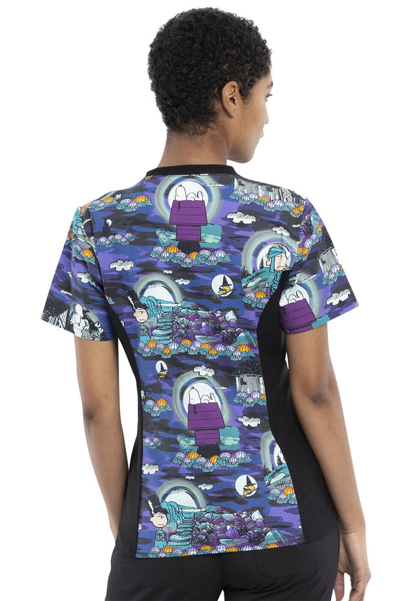 Tooniforms Licensed Peanuts Snoopy Halloween V Neck Scrub Top TF636 PNMK