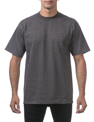 Buy charcoal Pro Club Men&#39;s Heavyweight Cotton Short Sleeve Crew Neck T-Shirt