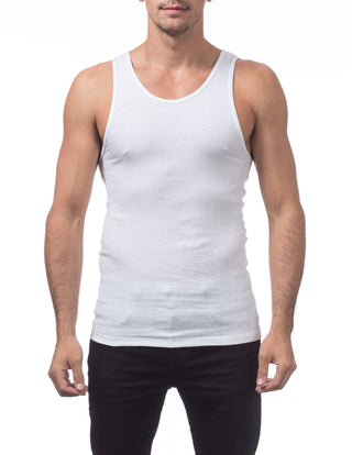 Buy white Pro Club Men&#39;s Premium Ringspun Cotton Ribbed A-Shirt