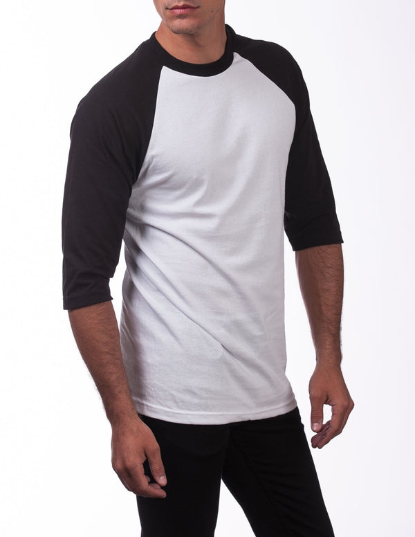 Pro Club Men's 3/4 Sleeve Crew Neck Baseball Shirt