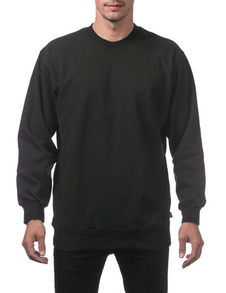 Buy black Pro Club Men&#39;s Heavyweight 13oz Crew Neck Fleece Pullover Sweatshirt