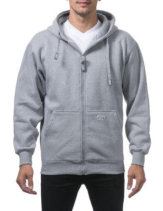 Buy heather-gray Pro Club Men&#39;s Heavyweight Full Zip Fleece Hoodie