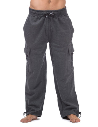 Buy charcoal Pro Club Men&#39;s Heavyweight Fleece Cargo Pants