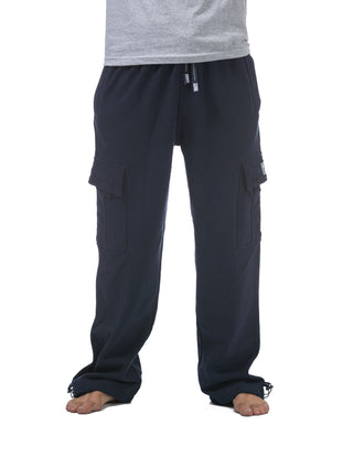 Buy navy Pro Club Men&#39;s Heavyweight Fleece Cargo Pants