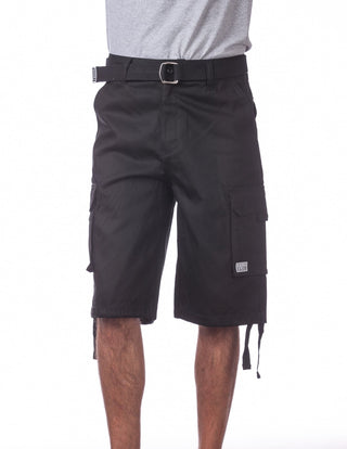 Pro Club Men's Cotton Twill Cargo Shorts With Belt