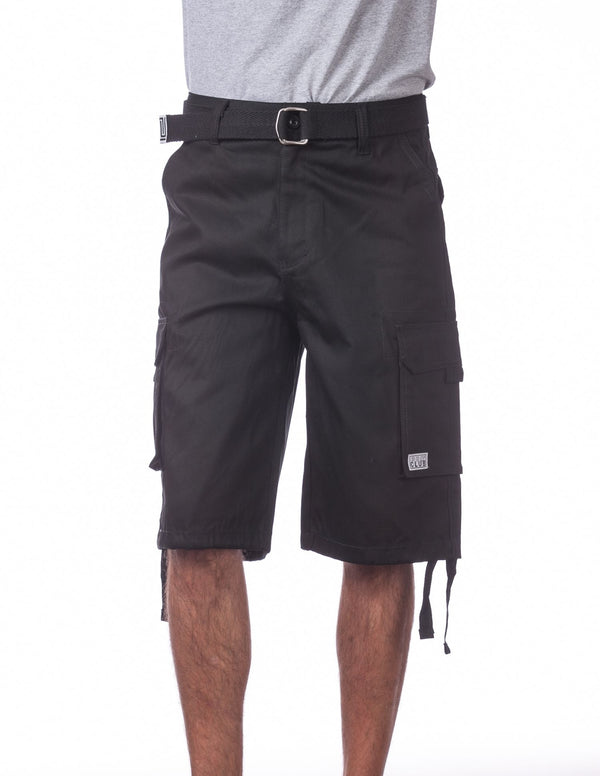 Pro Club Men's Cotton Twill Cargo Shorts With Belt