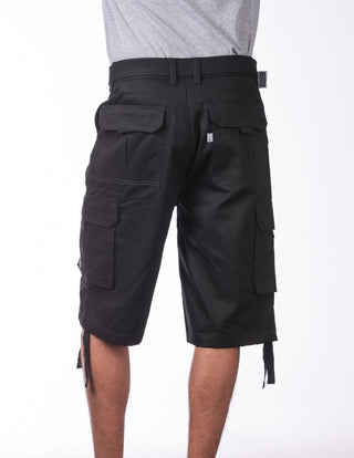 Pro Club Men's Cotton Twill Cargo Shorts With Belt