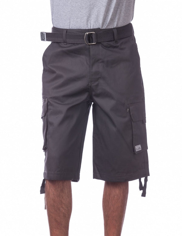 Pro Club Men's Cotton Twill Cargo Shorts With Belt