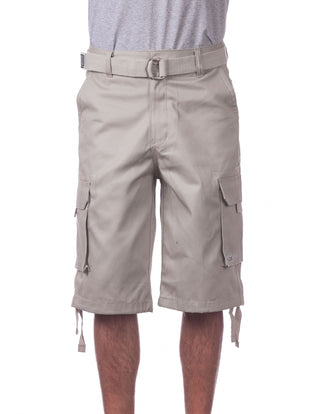 Buy sand Pro Club Men&#39;s Cotton Twill Cargo Shorts With Belt