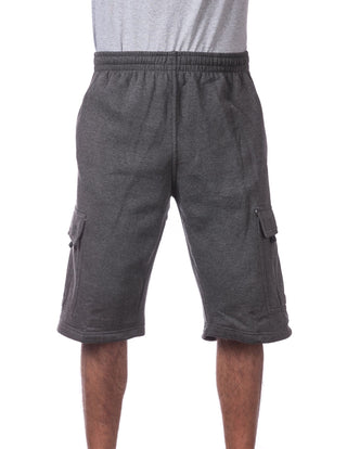 Buy charcoal Pro Club Men&#39;s Heavyweight Fleece Cargo Shorts