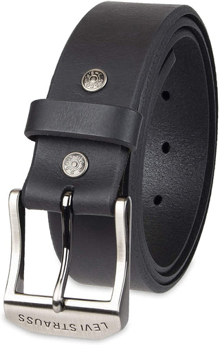 Levi's Belt Style 11LV0204 Brushed Nickel Logo Buckle Strauss Black