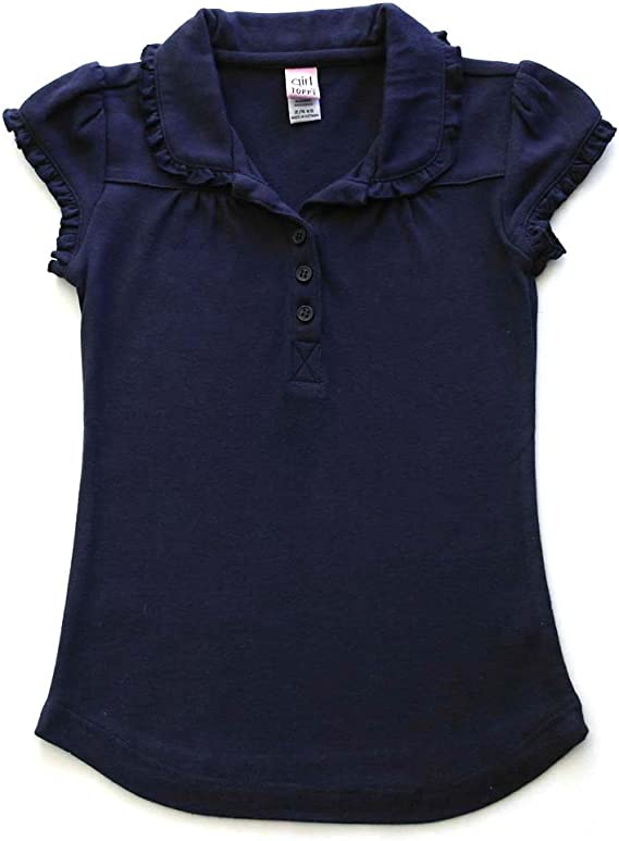 Girl Toppy School Uniform Girls' Short Ruffle Sleeve Top