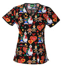 Tooniforms Sesame Street Snowman Top 6846C SWHO Print Scrub Top