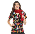 Tooniforms Sesame Street Snowman Top 6846C SWHO Print Scrub Top