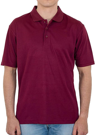 Buy burgundy ALL POLO® Dry Performance ALL Polo Men&#39;s Short Sleeve Regular Fit Solid 3 Button Polo Shirts