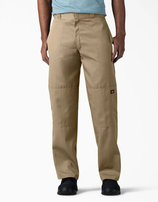 Buy military-khaki Dickies Men&#39;s Loose Fit Double Knee Work Pants 85283