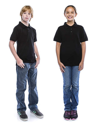 Buy navy ALL Polo Little Boy&#39;s Short Sleeve 3 Button Plain Polo Shirts
