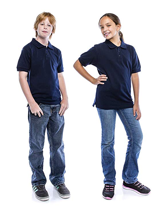 ALL Polo Little Boy's Short Sleeve 3 Button Plain Polo Shirts