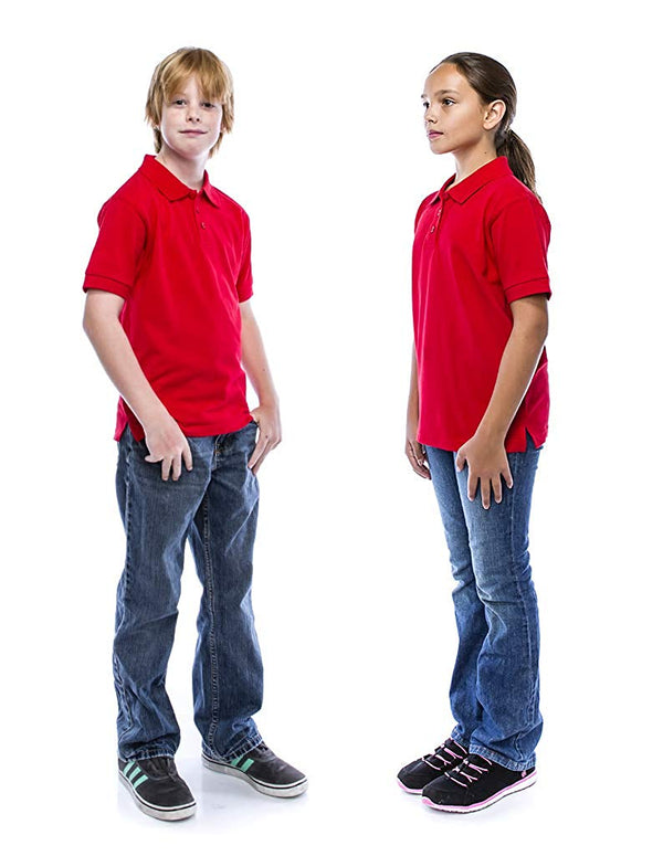 ALL Polo Little Boy's Short Sleeve 3 Button Plain Polo Shirts