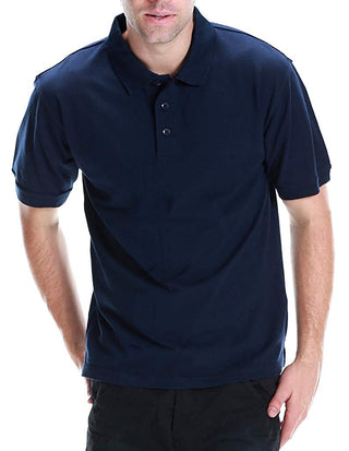 Buy navy ALL Polo Men&#39;s Short Sleeve Regular Fit Solid 3 Button Polo Shirts