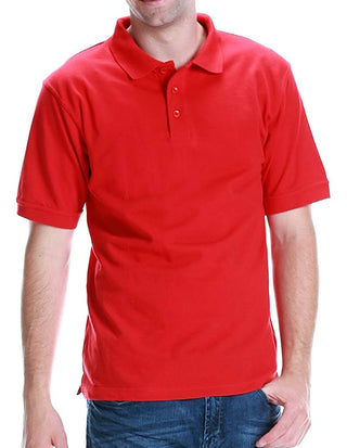 Buy red ALL Polo Men&#39;s Short Sleeve Regular Fit Solid 3 Button Polo Shirts