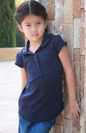 Girl Toppy School Uniform Girls' Short Ruffle Sleeve Top