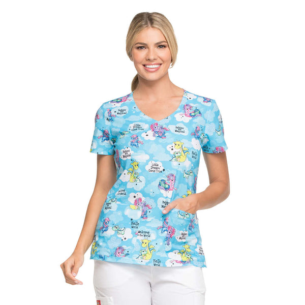 Dickies EDS V-NECK PRINT SCRUB TOP Babies Are Magical - DK700 BBMA