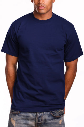 Buy navy Pro 5 USA Men&#39;s Super Heavy Cotton Short Sleeve Crew Neck T-Shirt