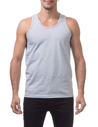 Buy heather-gray Pro Club Men&#39;s Heavyweight Cotton Tank Top Outerwear