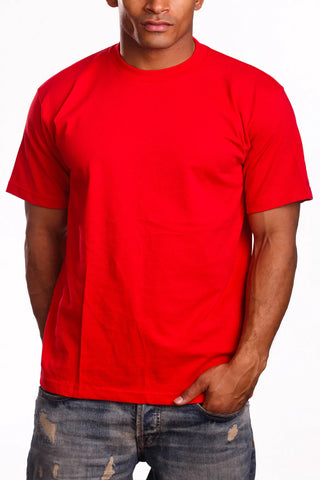 Buy red Pro 5 USA Men&#39;s Super Heavy Cotton Short Sleeve Crew Neck T-Shirt