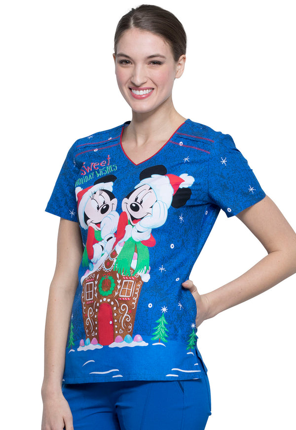 Tooniforms TF690 MKGN Halloween Disney Ginger Snappy Print Scrub Top
