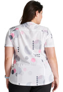 Tooniforms Running In Circles Minnie Mouse Women's 2-Pocket STRETCH V-Neck Print