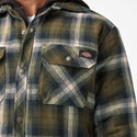 Dickies Fleece Hooded Flannel Shirt Jacket with Hydroshield