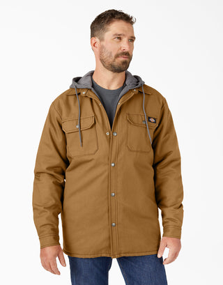 Dickies Fleece Hooded Duck Shirt Jacket with Hydroshield