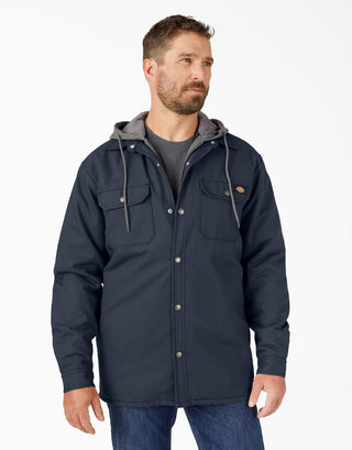 Buy dark-navy Dickies Fleece Hooded Duck Shirt Jacket with Hydroshield