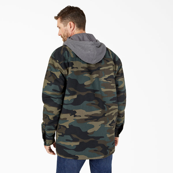 Dickies Fleece Hooded Duck Shirt Jacket with Hydroshield