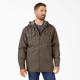 Buy mushroom Dickies Fleece Hooded Duck Shirt Jacket with Hydroshield