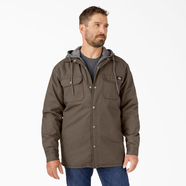 Dickies Fleece Hooded Duck Shirt Jacket with Hydroshield
