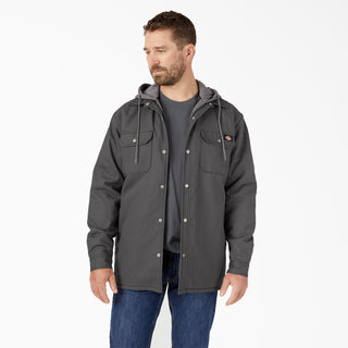 Buy slate-gray Dickies Fleece Hooded Duck Shirt Jacket with Hydroshield