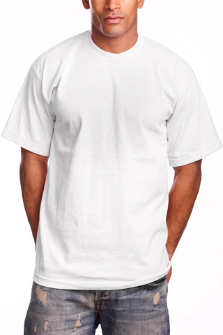 Buy white Pro 5 USA Men&#39;s Super Heavy Cotton Short Sleeve Crew Neck T-Shirt
