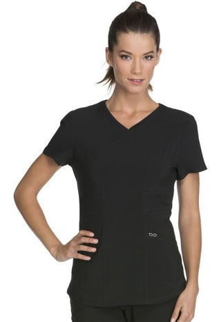Buy black CHEROKEE INFINITY ANTIMICROBIAL PROTECTION V-NECK TOP CK623A
